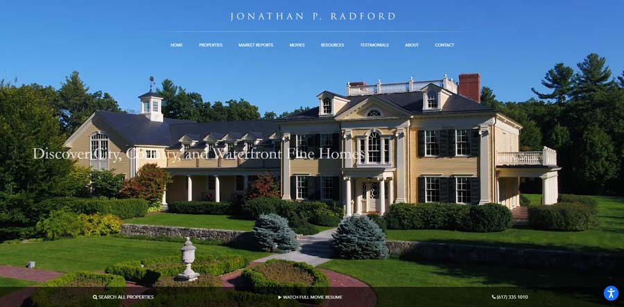 screen shot of jonathan p radford website